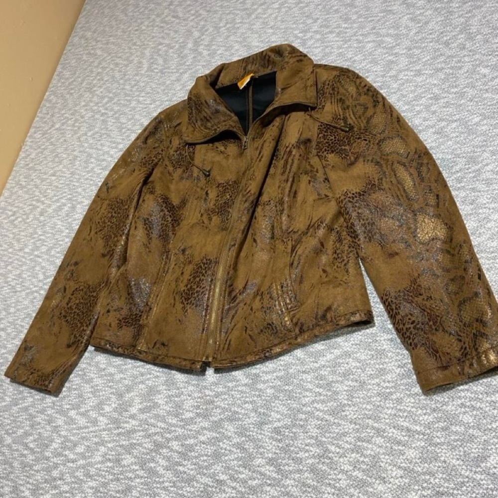 Ruby Rd brown jacket full zip up Size 8. SKU-A619